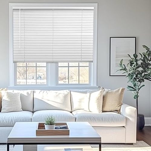 CHICOLOGY Blinds for Windows , Mini Blinds , Window Blinds , Door Blinds , Blinds & Shades , Camper Blinds , Mini Blinds for Windows , Horizontal Window Blinds , Gloss White , 59"W X 36"H
