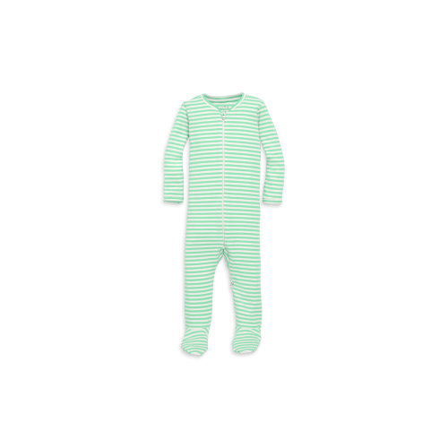 Baby Organic Zip Footie In Stripe, Newborn