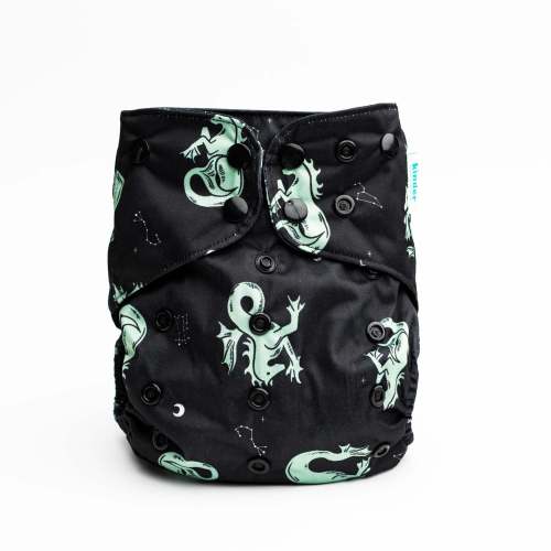 Space and Sky: Essentials Pocket Cloth Diaper with Athletic Wicking Jersey, Grows with your Baby