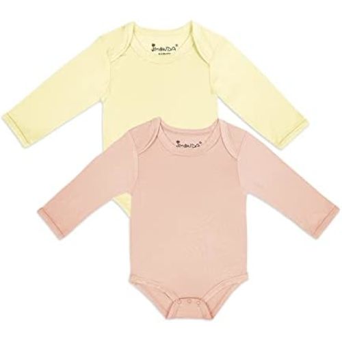 Jimonda Baby Rompers | Soft Summer Long-Sleeve Bodysuit for Newborns 0-24M | Breathable Infant Onesie with Snap Buttons