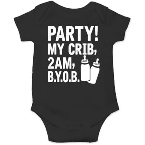 AW Fashions Party! My Crib, 2 AM, B.Y.O.B. Baby Bodysuit Cute Newborn Baby Girl or Boy Clothes Romper