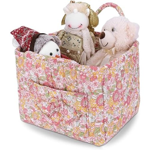 Floral Fabric Storage Basket