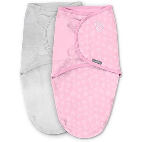 SwaddleMe by Ingenuity Original Swaddle, Size Small/Medium, For Ages 0-3 Months, 7-14 Pounds, Up to 26 Inches Long, 2-Pack Baby Swaddle Blanket Wrap