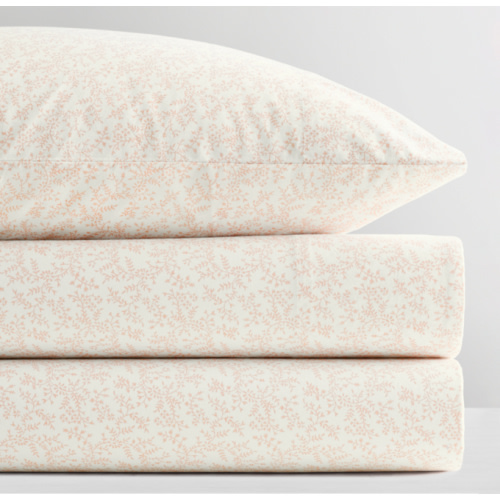 Petite Vine Organic Cotton Crib Fitted Sheet, Quartz