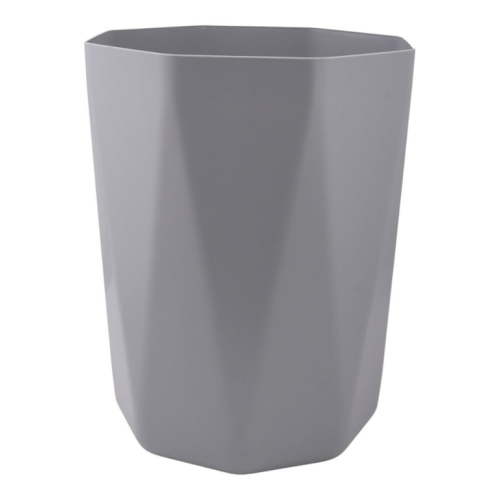 Mainstays 5 Gallon Trash Can, Plastic Office Trash Can, Geometric Silver
