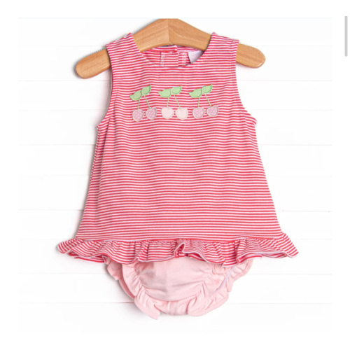 Sweet Like Cherries Applique Diaper Set, Red – Stitchy Fish