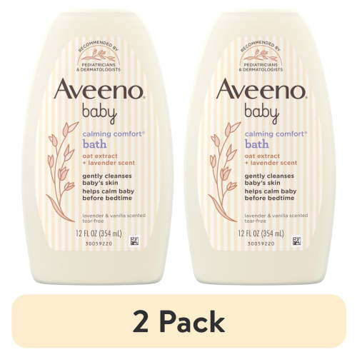 (2 pack) Aveeno Baby Calming Comfort Bath & Wash, Lavender & Vanilla, 12 fl. oz