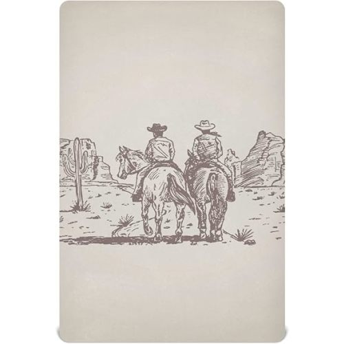 Western Desert Cowboy Crib Sheets for Boys Girls Baby Sheet Breathable Nursery Sheet