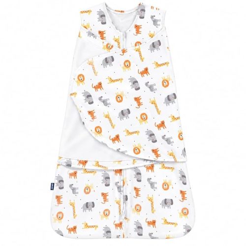 HALO 100% Cotton Sleepsack Swaddle, 3-Way Adjustable Wearable Blanket, TOG 1.5, Lions, Small, 3-6 Months