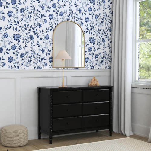 Jenny Lind Spindle 6-Drawer Dresser - white