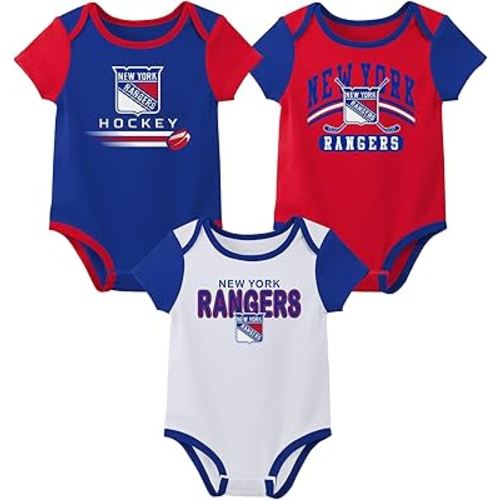 Outerstuff NHL Teams Newborn Baby and Infant Short Sleeve Bodysuit Variety 3-Pack (0-18m)