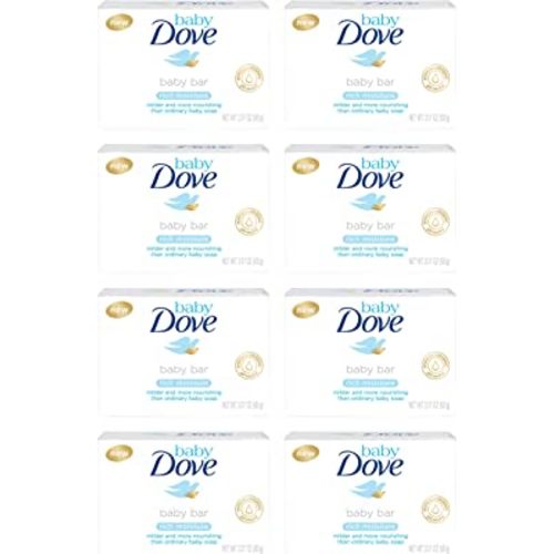 Baby Dove Bar Soap Rich Moisture More Gentle and Nourishing than Ordinary Baby Soap Bars Washes Away Bacteria, 3.17 Ounce (Pack of 8)