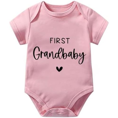 First Grandbaby Pregnancy Announcement Baby Romper Newborn Outfits Short Sleeve Infant Baby Clothes