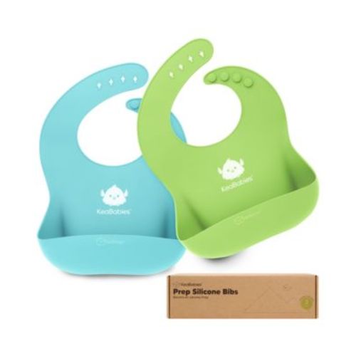 2-Pack Silicone Bibs For Babies, Food Grade Silicone Baby Bibs for Eating, Feeding, Toddler Bibs, Boys, Girls