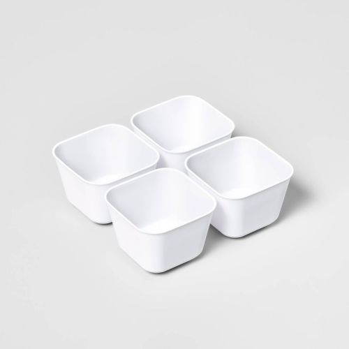 4pk Small Storage Trays White - Brightroom™: Ldpe Organizer Tray, Portable, Bpa-free, Universal Storage, 3.72"