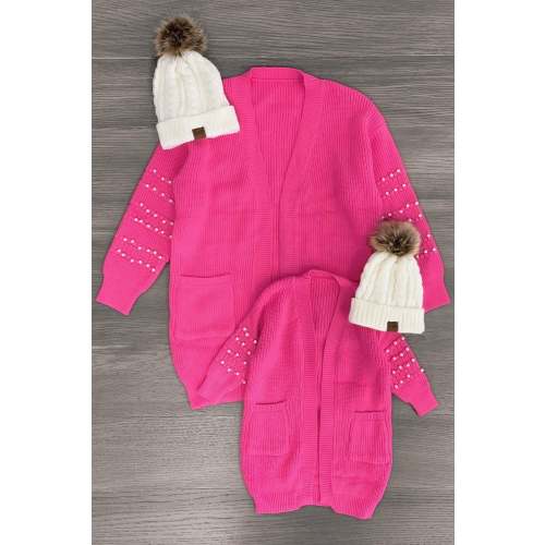 Mom & Me - Pink Pearl Cardigan Sweater