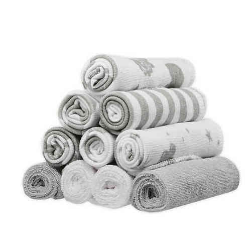 Spasilk® 10-Pack Celestial Washcloths in Grey