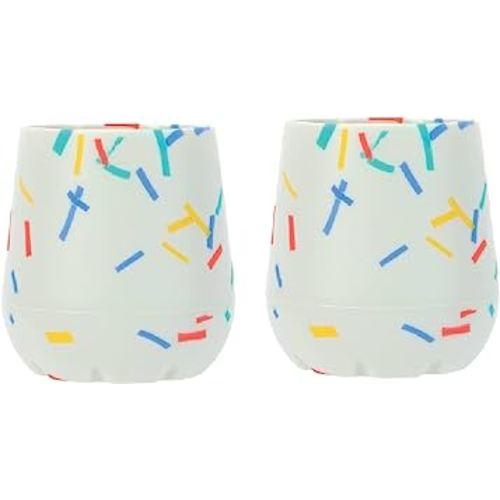 Nuby Silicone Confetti/Sprinkles First Open Training Cup for Baby - 2oz, 6+ Months - 2 Count