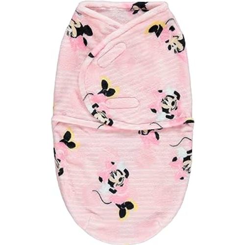 Disney Minnie Mouse Single Ply Baby Swaddle Sack, Easy Wrap Infant Swaddling Blanket, Soft Comfort Swaddler/Hospital Swaddles for Newborns, Polka Dot
