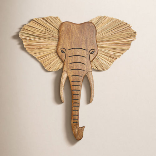 Birch Lane™ Kimmell Handmade Wooden Elephant Wall Décor for Baby Nursery or Kid's Room by Crane Baby & Reviews | Birch Lane