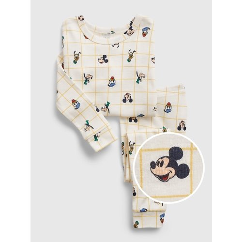 babyGap | Disney Mickey Mouse 100% Organic Cotton PJ Set in ivory frost beige, size: 12-18 M