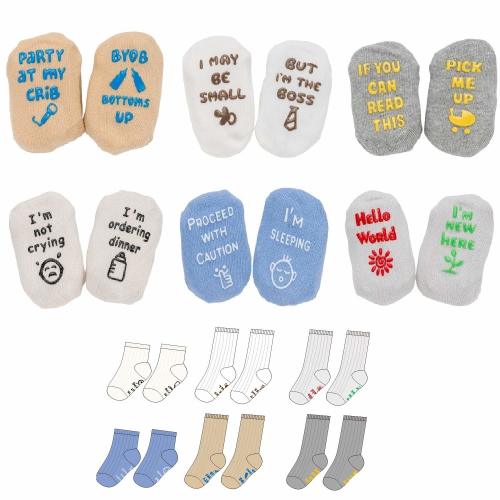 Baby Socks Gift Set, Shower Gifts Newborn Funny Present, 6 Pair, For 0-12 Months (unisex)