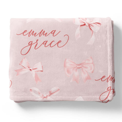 Bow Personalized Kids Blanket