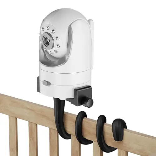 A2C Baby Monitor Mount Flexible Universal Baby Camera Mount Compatible with Infant Optics DXR 8 DXR-8 Pro, VTech, ANMEATE, Most Baby Monitors Holder Stand for Crib, Cot, Shelves, Furniture