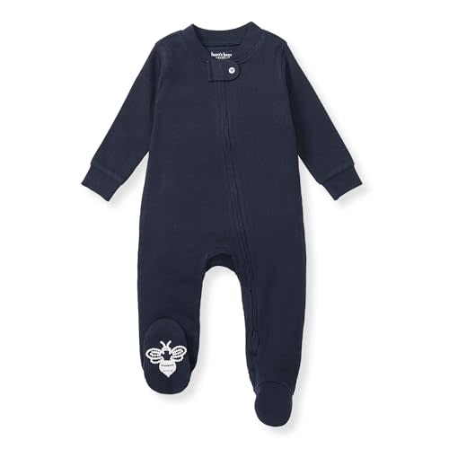 Burt's Bees Baby Boys' Sleep & Play PJs, 100% Organic Cotton One-Piece Zip Front Jumpsuit, Baby Boys Footie Pajamas & PJs