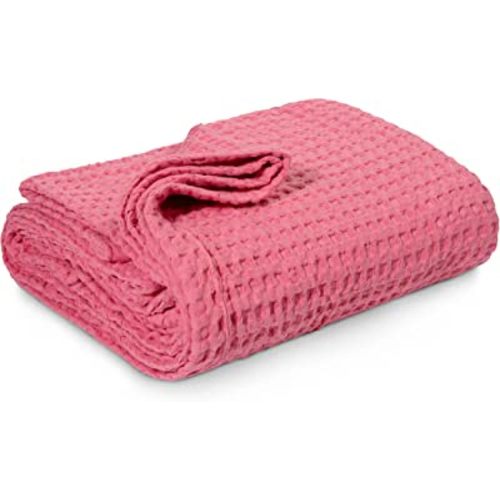 Simka Rose Waffle Baby Blanket - 100% Cotton Soft Breathable Muslin Swaddle Blanket for Baby Nursery, Stroller & Crib Blanket - Baby Receiving Blankets for Boys & Girls Gender Neutral Toddler Blanket