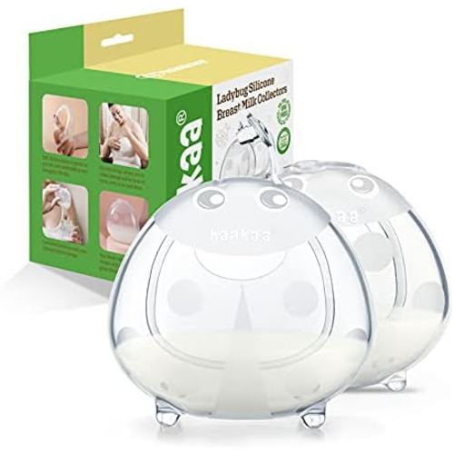 haakaa Ladybug Breast Milk Collector - Silicone 2.5 oz/75 ml,2PK