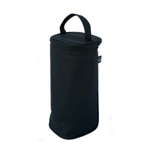 J.L. Childress Breastmilk Cooler and Single Baby Bottle Bag with Ice Pack, Black. Polyester