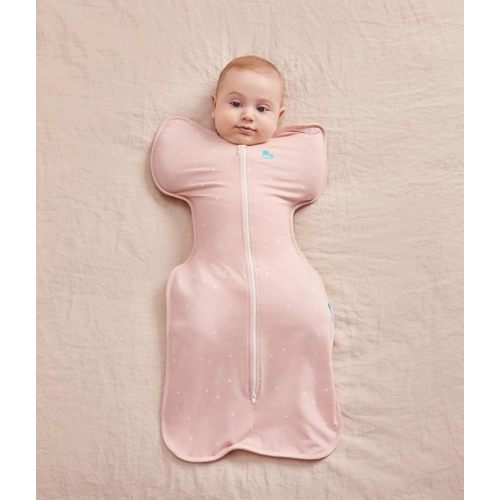 Love to Dream Swaddle UP, Baby Sleep Sack, Self-Soothing Swaddles for Newborns, Secure Fit Helps Calm Startle Reflex, New Born Essentials for Baby, 1.0 TOG, Small 8-13lbs, Powder Pink Twinkle