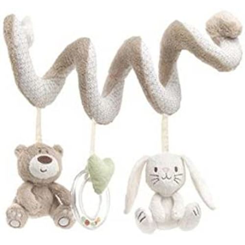 Musical Activity Spiral Car Seat Toys – Elegant Plush Toy for Cot Pram Crib Stroller with Hanging Rattles Soft Interactive Toy for Infants for Boys and Girls 1 Month +