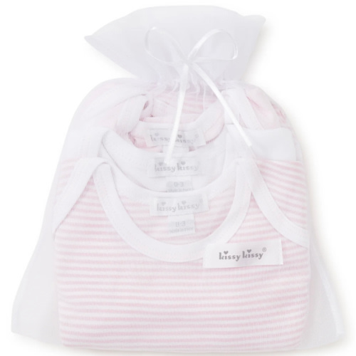 Simple Stripes Pink 3 Pack Bodysuit Set