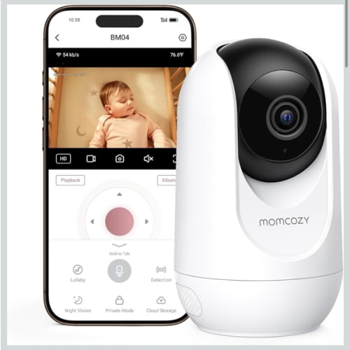 Amazon.com: Momcozy BM04 Smart WiFi Baby Monitor with 2 Cameras, 5" 1080P Split Screen Video Baby Monitor with Camera and Audio, Motion Detection, Electric Fence, Clear Night Vision, 2-Way Audio, 5000mAh Battery : Baby