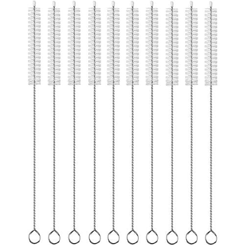 Straw Cleaner Brush Extend 12 inch, Extra Wide 12mm diam Pipe Cleaners, Extra Long Straw Brush for Sippy Cup, Water Bottle and Tubes, Drinking Straw Cleaning Brush Set 10 Pack