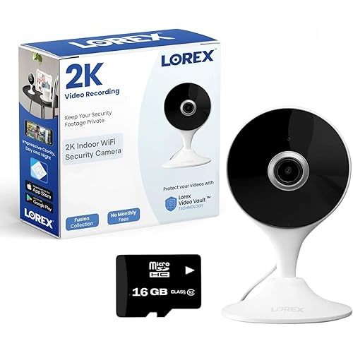 Lorex 2K Indoor WiFi Security Camera – 2K Add-On Camera for Wired Surveillance System for Home, Pet Cam, Baby Cam - IR Night Vision, Person Detection & 2 Way Talk