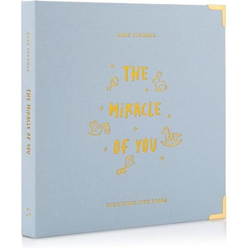 Keepsake Baby Memory Book for Boys and Girls – Timeless First 5 Year Baby Book – Neutral Journal Scrapbook or Photo Album - Record a Milestone for Every Event from Birth to Age 5