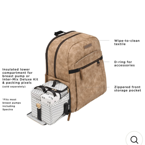 2-in-1 Provisions Breast Pump & Diaper Bag Backpack in Brioche