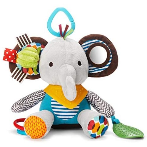 Skip Hop Bandana Buddies Baby Activity and Teething Toy with Multi-Sensory Rattle and Textures, Elephant