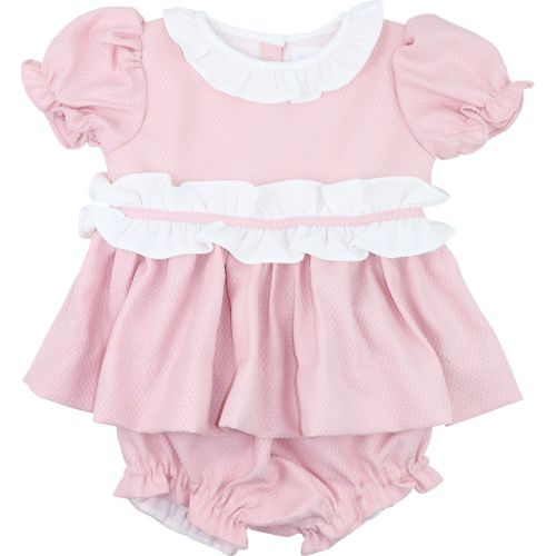 Pink And White Honeycomb Ruffle Diaper Set – Cecil & Lou