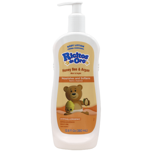 Ricitos De Oro, Honey, and Argan, Baby Body Lotion, Helps Smooth Baby Skin, Hypoallergenic, 12.8 fl oz