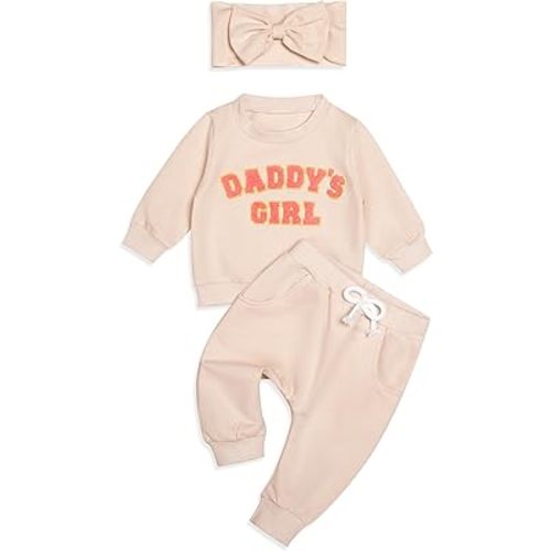 Baby Girl Sweatshirt Clothes Pants Set Joggers Toddler Fall Outfit Infant Sweatsuit