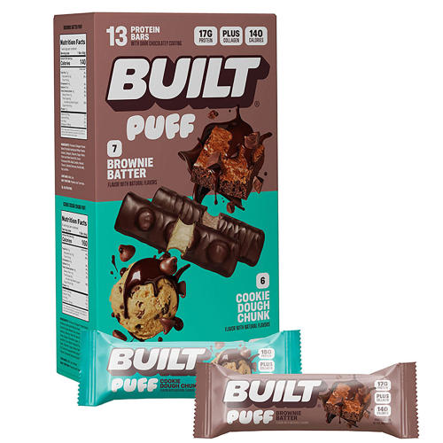 Built Bar Puff & Chunk Protein Bars, Variety Pack, 13 ct. - Sam's Club