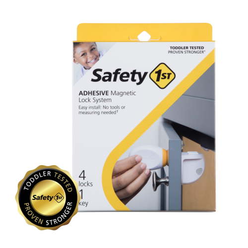 Safety 1st Child Safe Magnetic Lock System - 4 Locks and 1 Key for Cabinets, White