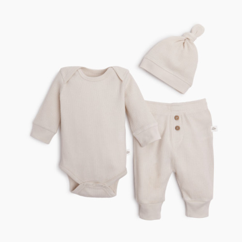Tiny Kind Waffle 3 Piece Set - Oat, 0-3 M