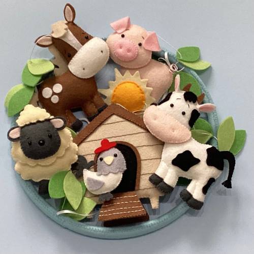Farmyard Mobile, Farm Crib Mobile, Farmyard Baby Mobile, Farm Nursery Mobile, Farm Animal Crib Mobile, Horse Baby Mobile, Farmyard Nursery