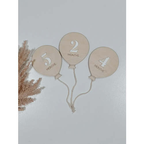 Baby Wooden Balloons Milestone Cards