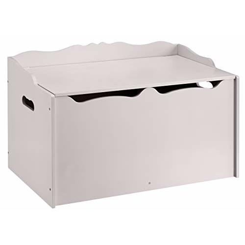 Amazon Basics Kids Toy Box, Wooden Organizer Storage Chest, Gray, 30" x 18" x 19"